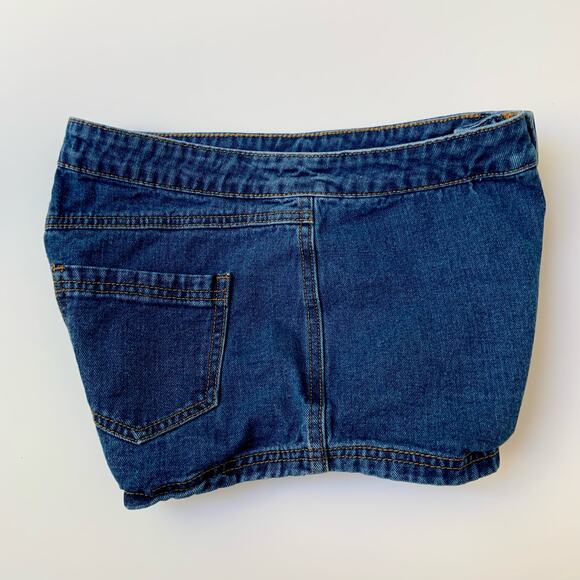 Forever 21 Blue Dark Denim Mid Rise Mini Shorts Women's Size Small - Picture 6 of 10